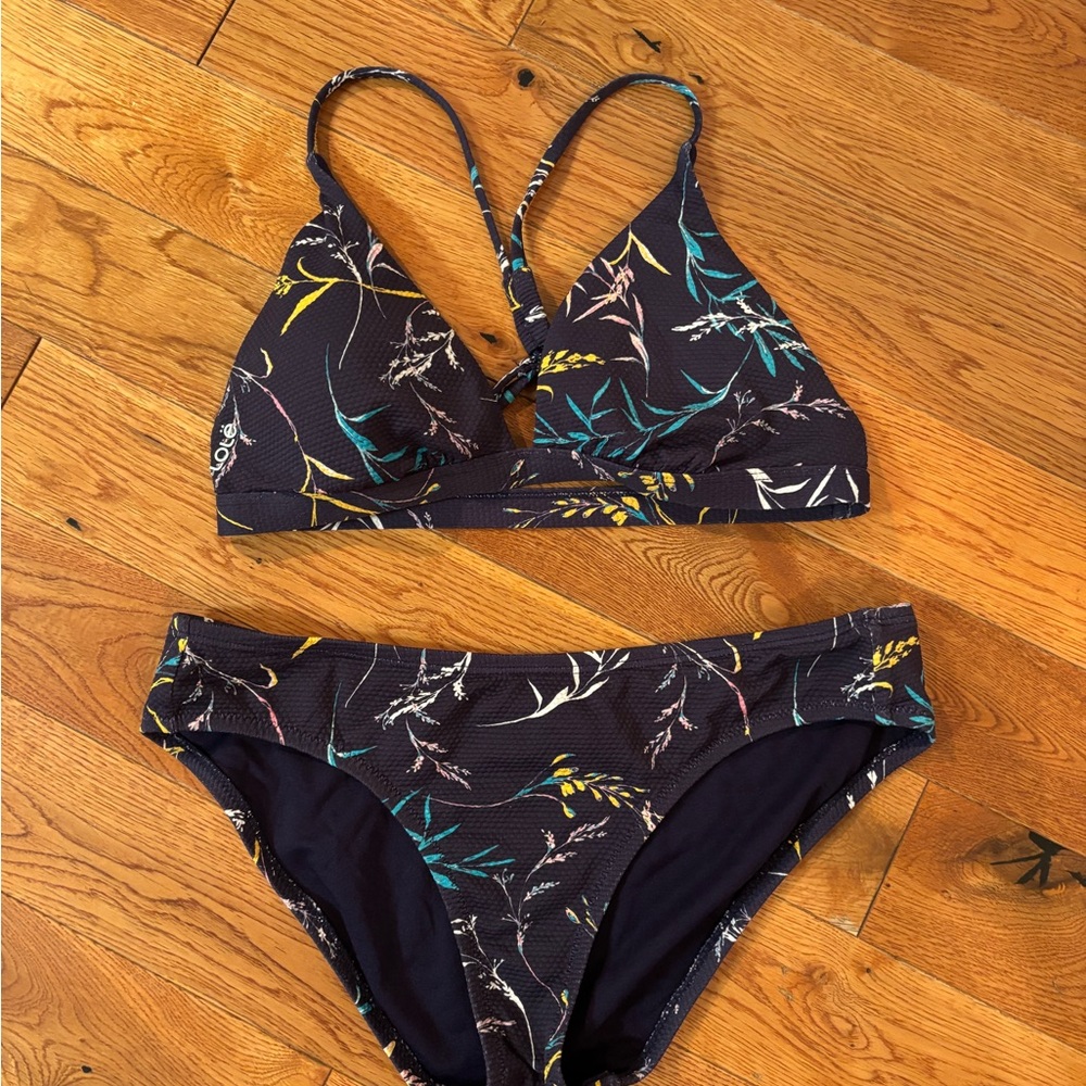 Lole Black and Yellow Bikini Set Swimwear